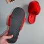 Red terry cotton shoes - Fur slippers women indoor - Christmas Gift