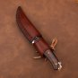 Hunting Knife Sandvik 14C28N Fixed Blade with Leather Scabbard