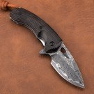 Hunting Knife Damascus VG10 Folding Blade Tactical Capming Tool