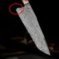 New Handmade Damascus Chef Knife 8.5 Inch Home Kitchen Tool Leather Sheath