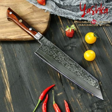Kiritsuke Chef Knife Damascus Japanese Kitchen Knife Handcrafted Cooking Tool