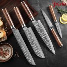 5-Piece Chef Knife Set Damascus Knitchen Knives Japanese Santoku Paring Petty
