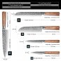 5-Piece Chef Knife Set Damascus Knitchen Knives Japanese Santoku Paring Petty