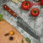 Japanese Santoku Knife Chef Kitchen Knife Damascus Steel Sandal Wood Handle