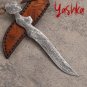 Hunting Knife Fixed Blade Camping BBQ Home Tool Leather Scabbard Groomsmen Gift