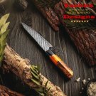 Damascus Kitchen Knife Chef Home Cooking Tool Japanese Petty Knife Purple Orange