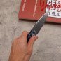 Folding Knife D2 Steel Camping Hunting EDC Outdoor Tool Titanium Handle Blue New
