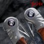 Handmade Hunting Knife SKD11 Folding Blade EDC Pocket Knives Leather Scabbard