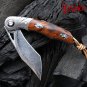 Handmade Damascus Hunting Knife VG10 Folding Blade Custom Knives Outdoor Tool