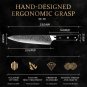Chef Knife 8 Inch Damascus Stainless Steel Blade Home Kitchen Cooking Tool Black