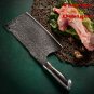 Handmade Cleaver Damascus Steel Chef Kitchen Cooking Tool Sandalwood Turquoise