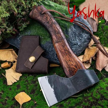 Handmade Viking Axe Forest Hunting Camping Hatchet Woodworking Tool Hiking Axes