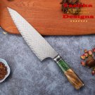 Chef Knife Japanese Kiritsuke High Carbon Blade Home Kitchen Cook Tool Green