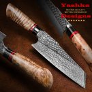 Damascus Kiritsuke Knife Chef Kitchen Home Tool Meat Vegetables Fish Scabbard
