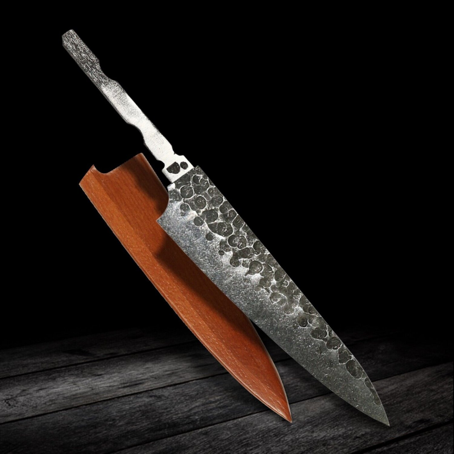 Chef Knife Blank Blade Petty Knife Billet Wooden Scabbard DIY Kitchen