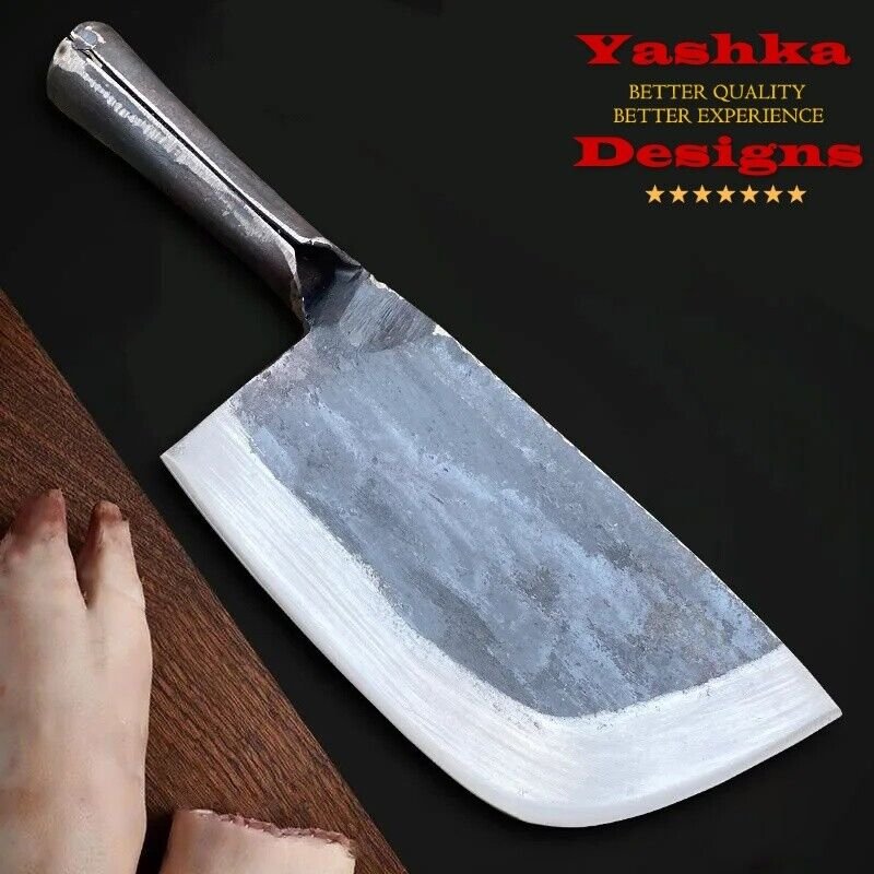 Handmade Chinese Cleaver Manganese Steel Butcher Bones Chopping BBQ