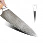 Chef Knife SKD11 Damascus Steel Kitchen Tool Minimalist Design Olive Wood Handle