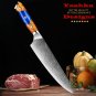 8 PCS Damascus Chef Knife Set Japanese Nakiri Kiritsuke Santoku Kitchen Blue