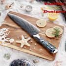 Damascus Chef Knife Japanese Stainless Steel Home Cutting Tool Kitchen Decor New