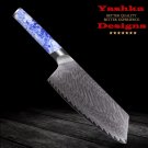 Cleaver Knife Chef Kitchen Home Vegetable Cutting Tools Blue White Handle Design