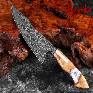 Damascus Kitchen Knife Chef Cutting Butcher Home Cutlery Tool Unique Design New