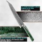 Chef Knife Japanese Kiritsuke Damascus Rose Pattern Home Kitchen Tool Green