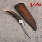 Hunting Knife Fixed Blade Home Outdoor BBQ Camping Travel Tool Leather Scabbard