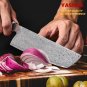 Japanese Nakiri Knife 7 Inch Damascus Blade Chef Kitchen Vegetables Cutting Tool