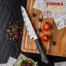 Japanese Damascus Petty Tomato Utility Knife Chef Kitchen Tool Gold Foil Design