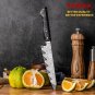Japanese Damascus Petty Tomato Utility Knife Chef Kitchen Tool Gold Foil Design
