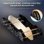 Japanese Damascus Nakiri Knife Chef Kitchen Vegetables Tool Gold Foil Design NEW