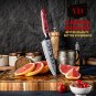 Petty Knife Damascus Steel Chef Kitchen Knives Utility Cutting Cooking Tools Red