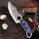 Chef Kitchen Knife Butcher BBQ Camping Fishing  Outdoor Home Tool Steak Blue