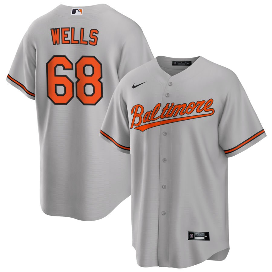 Tyler Wells Baltimore Orioles #68 Gray Road Jersey
