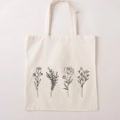 Floral Canvas tote bag, Wildflowers tote bag, shopping bag, organic cotton tote bag, Abstract