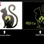 Kitty Cat wall sticker Luminous Glow bedroom Living Room home black and white Decoration Decal