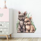 Wall sticker Colorful Rabbit two little hare bed room wall decor removable dining room multi color