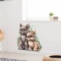 Wall sticker Colorful Rabbit two little hare bed room wall decor removable dining room multi color