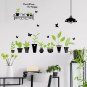Potted plant green Wall Stickers Living Bedroom Home Decoration Decals Beautiful Sticker