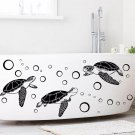 Sea Turtle in water Bubbles Wall Sticker Kids Bathroom Bathtub Decoration Bedroom Home Self-adhesive