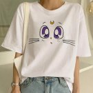Harajuku T Shirt Women Aesthetic cat eye Vintage 90s shirt Fashion Top Female Tumblr Clothing