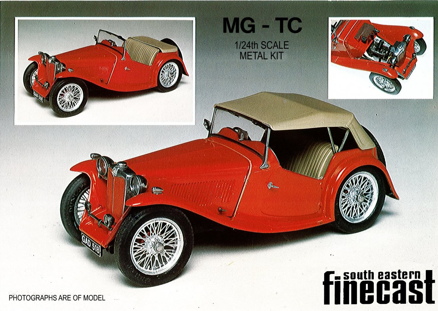 MG TC sports car white metal scale model kit to assemble and paint