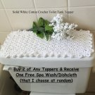 White Crochet Toilet Tank Topper or Commode Cover, Fingertip Towel or Runner