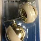 Popular Mechanics 2" (51mm) Plate Type Ball Casters (set of 2)  with Brass Finish
