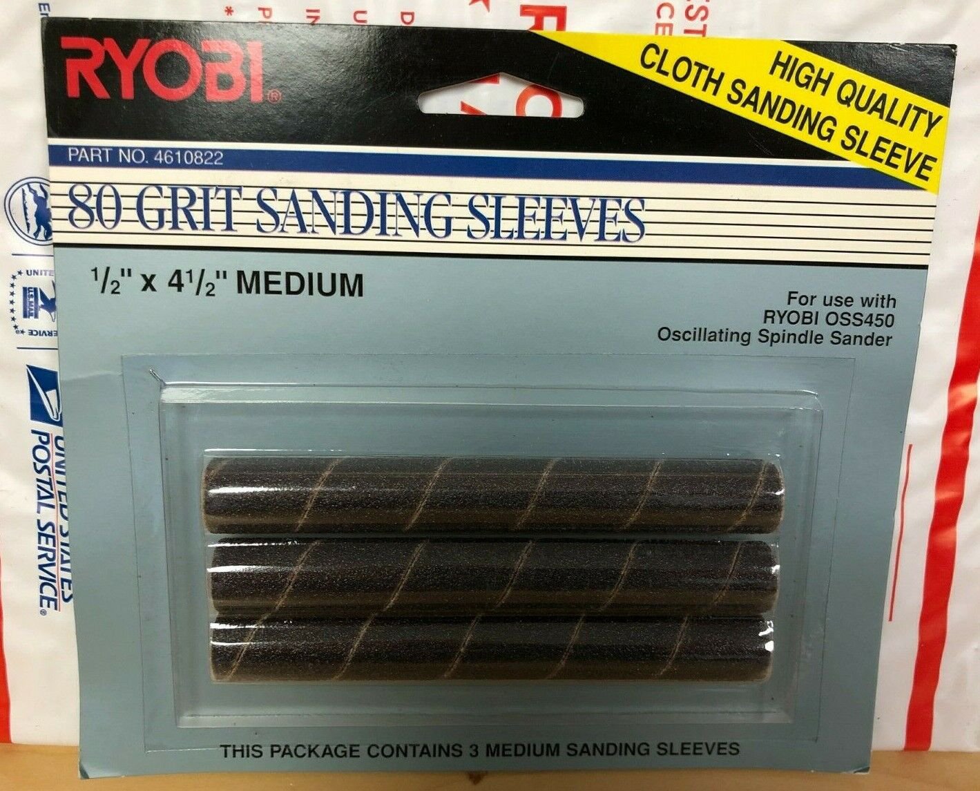 Ryobi OSS450 Oscillating Spindle 80 Grit Sanding Sleeves 1/2" x 4.5