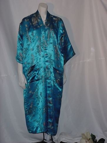 turquoise silk robe