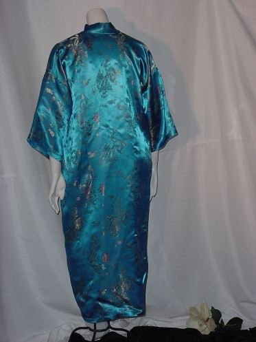 turquoise silk robe