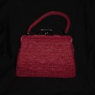 Vintage Red Summer Doctor Bag Purse, Barrel, Satchel, Purse  #188