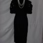 Louis Feraud bubble sleeve black velvet evening dress dinner dress Pearl Button Sleeves No. 23