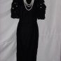Louis Feraud bubble sleeve black velvet evening dress dinner dress Pearl Button Sleeves No. 23